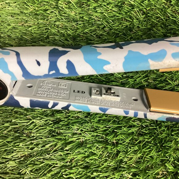 CHI Ultra Blue Camo Design Flat Iron Ceramic Hair Straightener - Picture 5 of 12